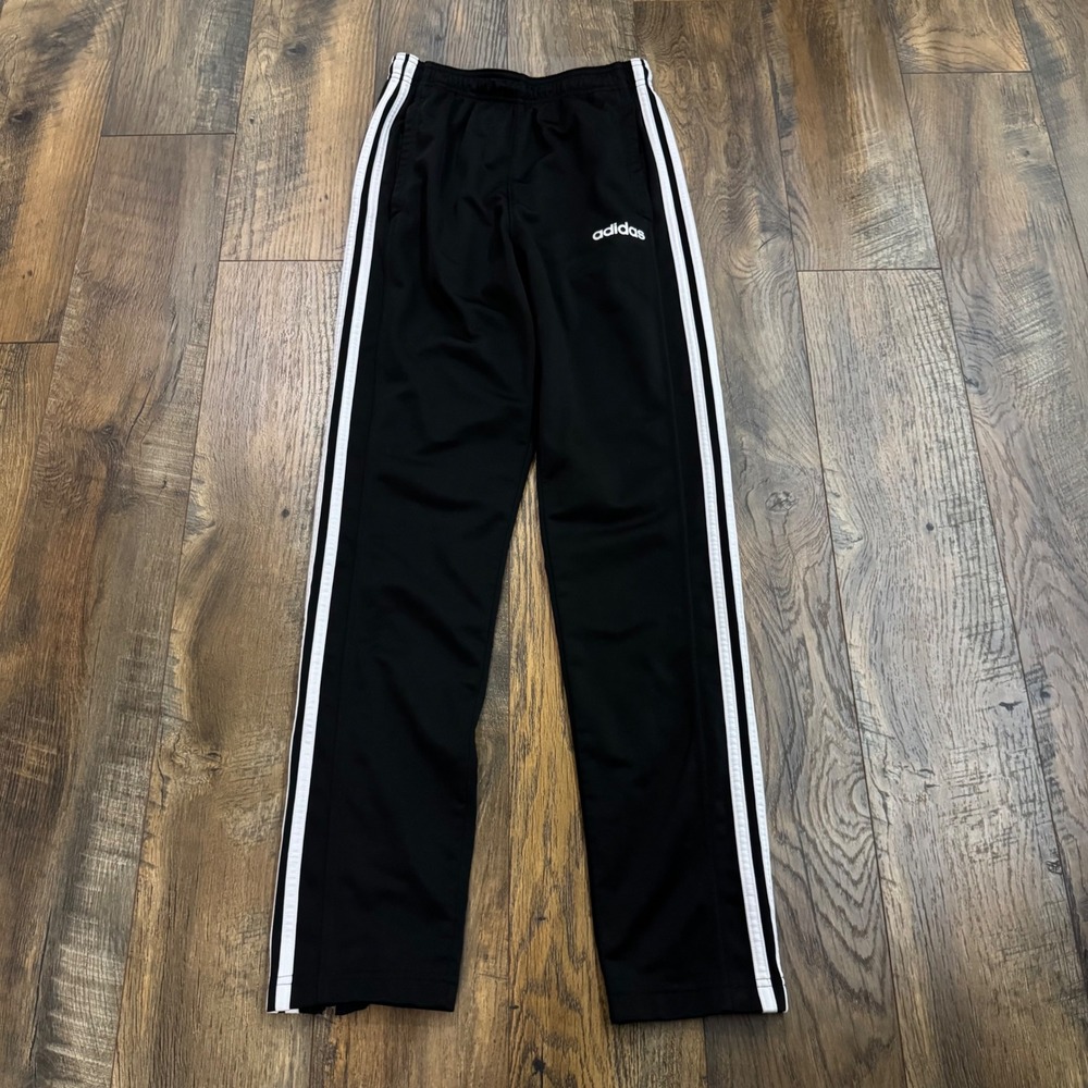 Adidas Primegreen Track Pants Black White 3-Stripe Zip Ankle Womens S Activewear